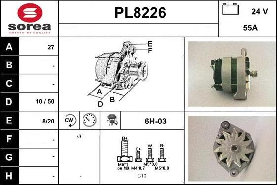 SNRA PL8226 - Генератор vvparts.bg