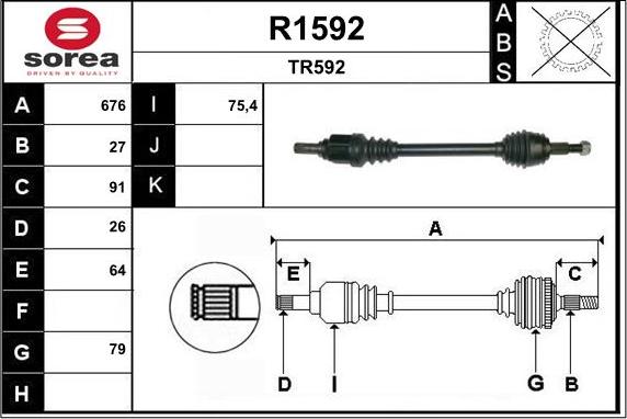 SNRA R1592 - Полуоска vvparts.bg