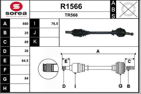 SNRA R1566 - Полуоска vvparts.bg