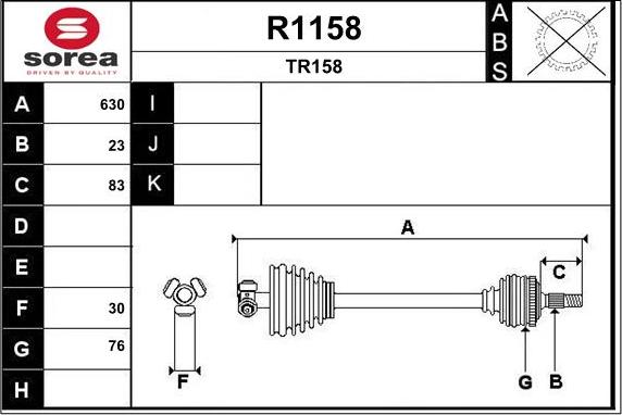 SNRA R1158 - Полуоска vvparts.bg