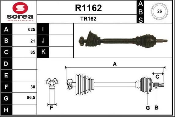 SNRA R1162 - Полуоска vvparts.bg