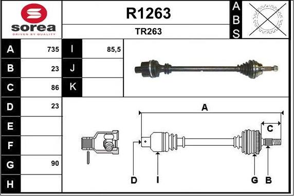 SNRA R1263 - Полуоска vvparts.bg