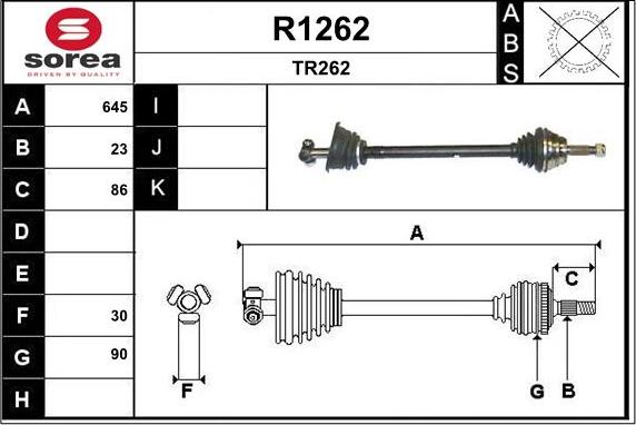 SNRA R1262 - Полуоска vvparts.bg