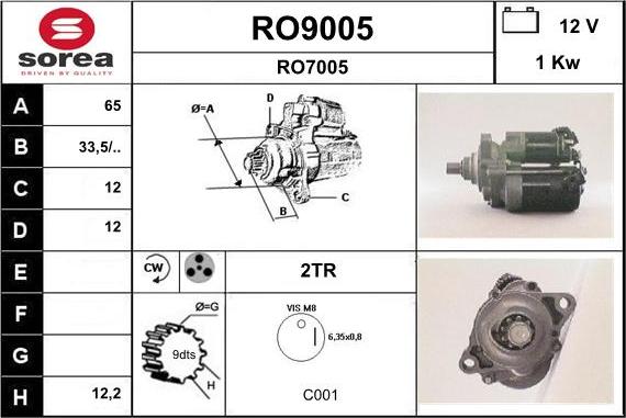 SNRA RO9005 - Стартер vvparts.bg