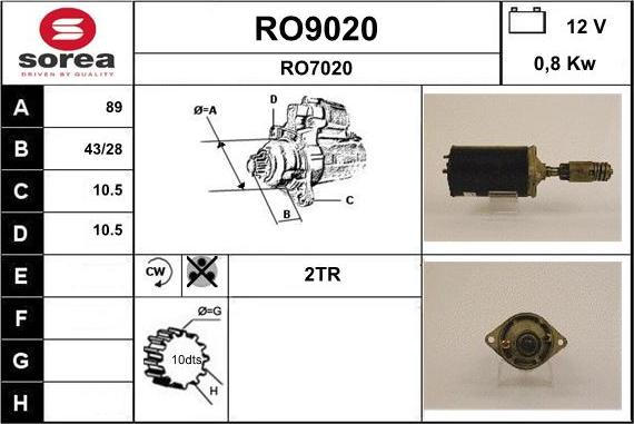 SNRA RO9020 - Стартер vvparts.bg