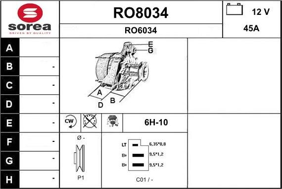 SNRA RO8034 - Генератор vvparts.bg