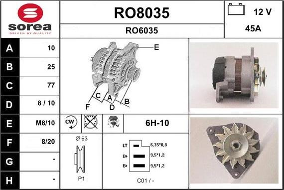 SNRA RO8035 - Генератор vvparts.bg