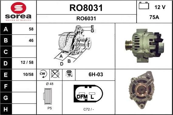 SNRA RO8031 - Генератор vvparts.bg