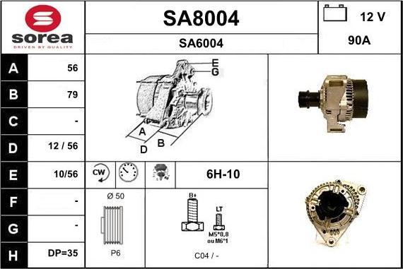 SNRA SA8004 - Генератор vvparts.bg