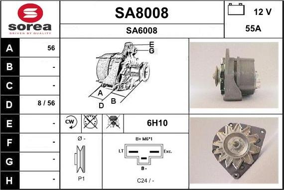 SNRA SA8008 - Генератор vvparts.bg