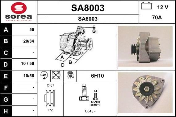 SNRA SA8003 - Генератор vvparts.bg