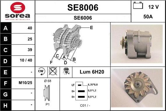 SNRA SE8006 - Генератор vvparts.bg