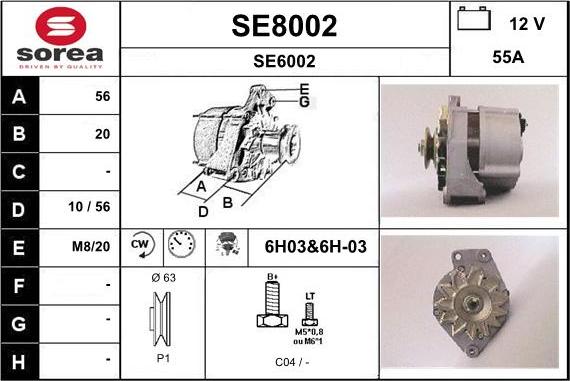 SNRA SE8002 - Генератор vvparts.bg