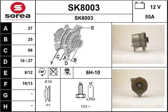SNRA SK8003 - Генератор vvparts.bg