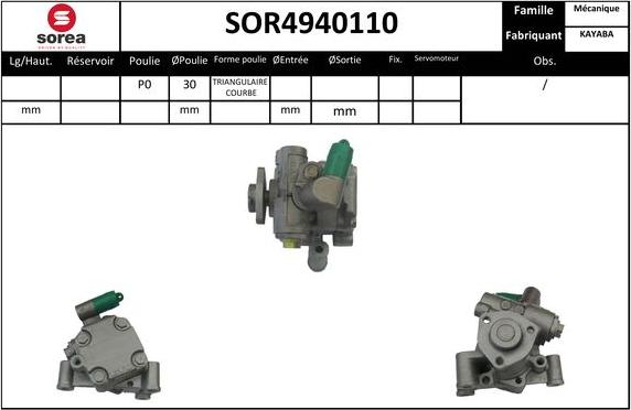 SNRA SOR4940110 - Хидравлична помпа, кормилно управление vvparts.bg