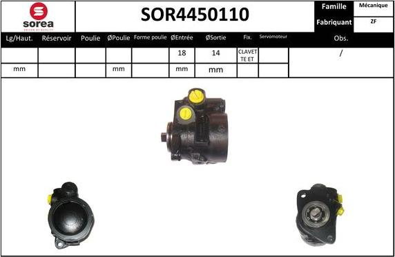 SNRA SOR4450110 - Хидравлична помпа, кормилно управление vvparts.bg