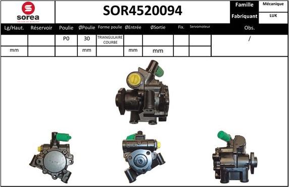 SNRA SOR4520094 - Хидравлична помпа, кормилно управление vvparts.bg