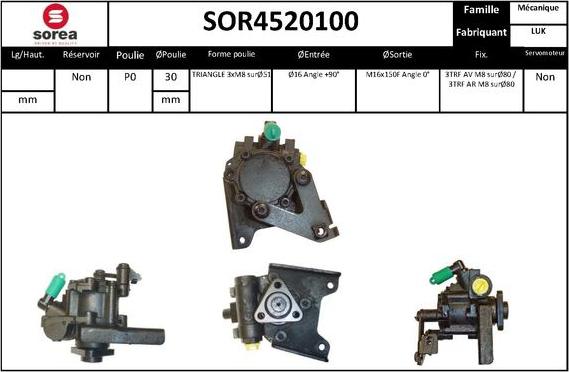 SNRA SOR4520100 - Хидравлична помпа, кормилно управление vvparts.bg