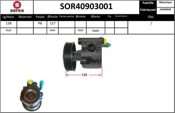 SNRA SOR40903001 - Хидравлична помпа, кормилно управление vvparts.bg