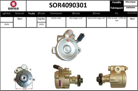 SNRA SOR4090301 - Хидравлична помпа, кормилно управление vvparts.bg
