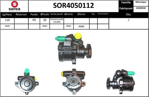 SNRA SOR4050112 - Хидравлична помпа, кормилно управление vvparts.bg