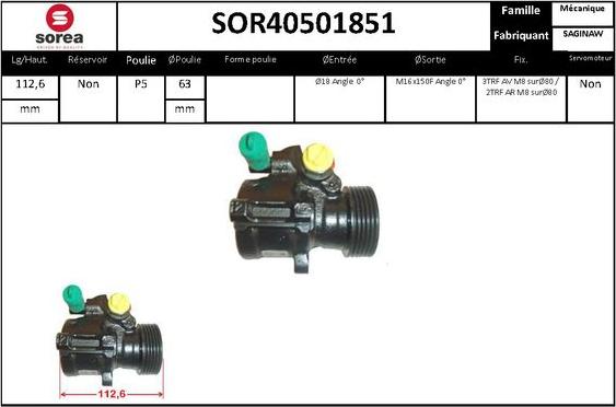 SNRA SOR40501851 - Хидравлична помпа, кормилно управление vvparts.bg