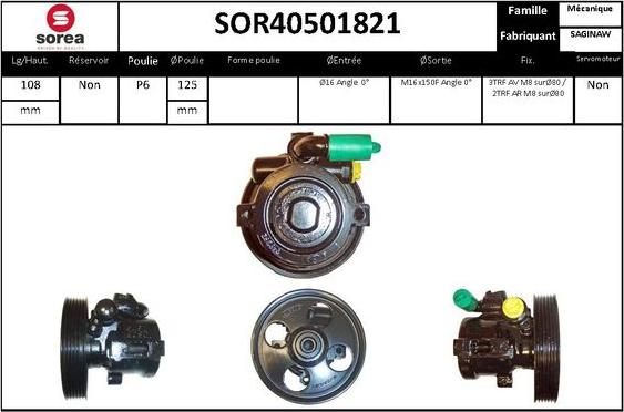 SNRA SOR40501821 - Хидравлична помпа, кормилно управление vvparts.bg
