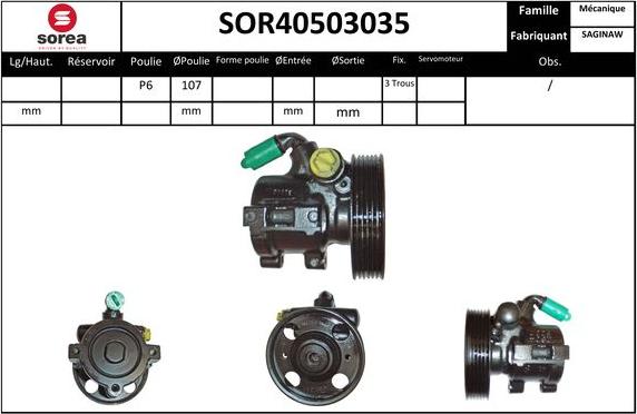 SNRA SOR40503035 - Хидравлична помпа, кормилно управление vvparts.bg