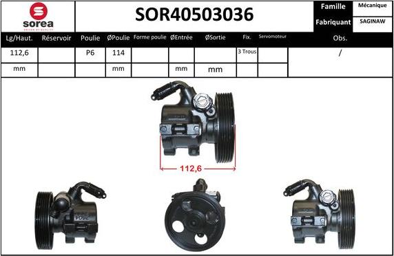 SNRA SOR40503036 - Хидравлична помпа, кормилно управление vvparts.bg