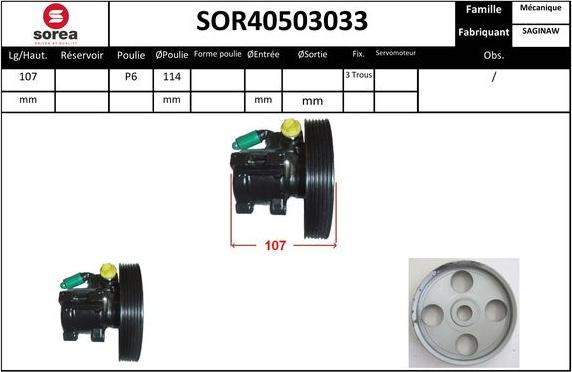 SNRA SOR40503033 - Хидравлична помпа, кормилно управление vvparts.bg