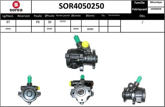 SNRA SOR4050250 - Хидравлична помпа, кормилно управление vvparts.bg