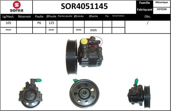 SNRA SOR4051145 - Хидравлична помпа, кормилно управление vvparts.bg