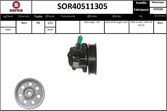 SNRA SOR40511305 - Хидравлична помпа, кормилно управление vvparts.bg