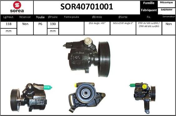SNRA SOR40701001 - Хидравлична помпа, кормилно управление vvparts.bg