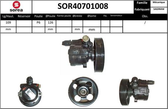 SNRA SOR40701008 - Хидравлична помпа, кормилно управление vvparts.bg