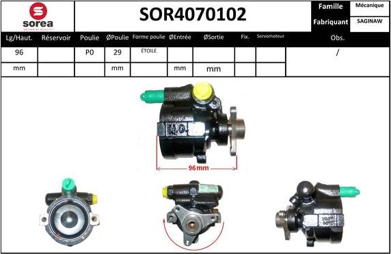 SNRA SOR4070102 - Хидравлична помпа, кормилно управление vvparts.bg