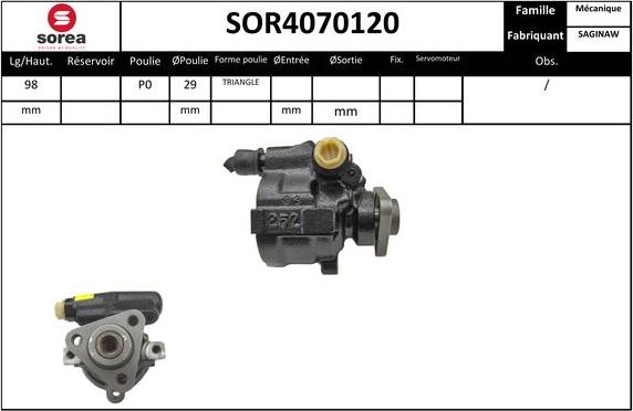 SNRA SOR4070120 - Хидравлична помпа, кормилно управление vvparts.bg