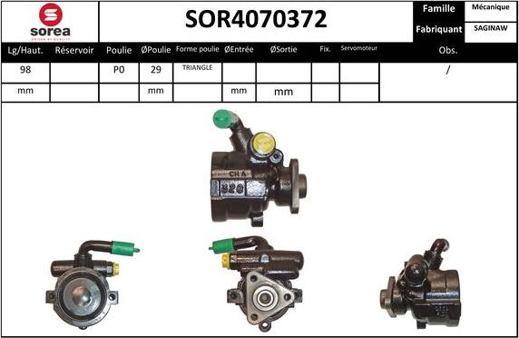 SNRA SOR4070372 - Хидравлична помпа, кормилно управление vvparts.bg