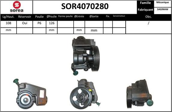 SNRA SOR4070280 - Хидравлична помпа, кормилно управление vvparts.bg