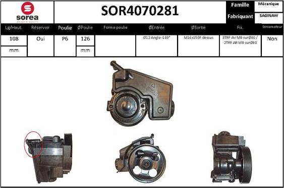 SNRA SOR4070281 - Хидравлична помпа, кормилно управление vvparts.bg