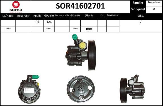 SNRA SOR41602701 - Хидравлична помпа, кормилно управление vvparts.bg