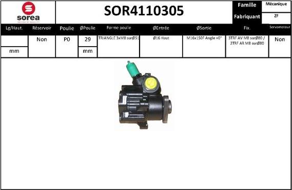 SNRA SOR4110305 - Хидравлична помпа, кормилно управление vvparts.bg
