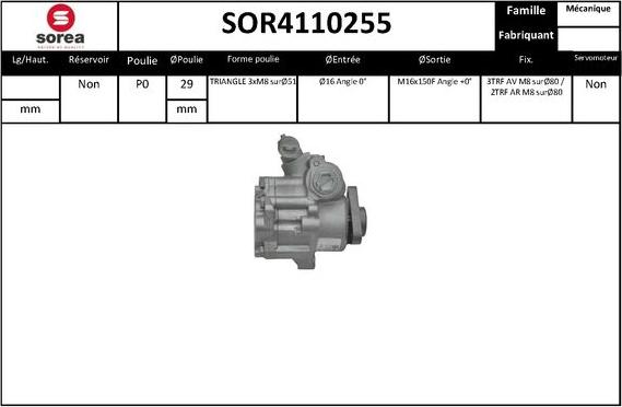 SNRA SOR4110255 - Хидравлична помпа, кормилно управление vvparts.bg