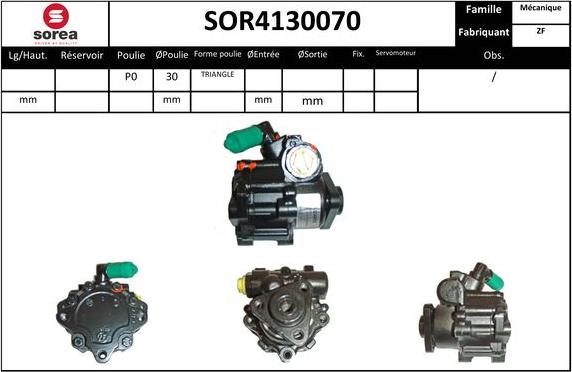 SNRA SOR4130070 - Хидравлична помпа, кормилно управление vvparts.bg