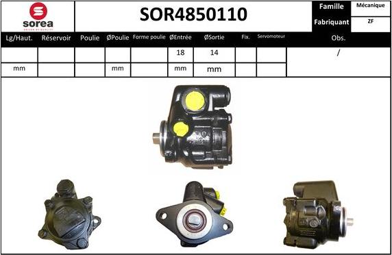 SNRA SOR4850110 - Хидравлична помпа, кормилно управление vvparts.bg