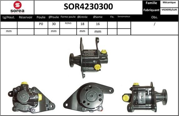 SNRA SOR4230300 - Хидравлична помпа, кормилно управление vvparts.bg