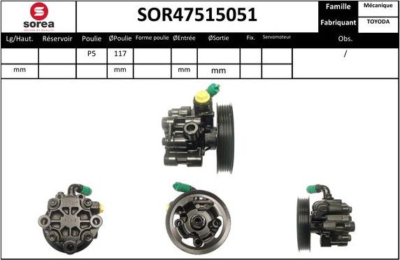 SNRA SOR47515051 - Хидравлична помпа, кормилно управление vvparts.bg