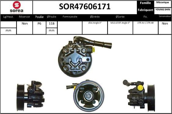 SNRA SOR47606171 - Хидравлична помпа, кормилно управление vvparts.bg