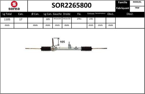 SNRA SOR2265800 - Кормилна кутия vvparts.bg