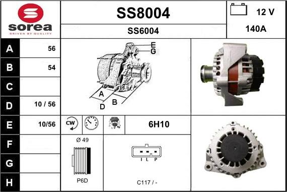 SNRA SS8004 - Генератор vvparts.bg